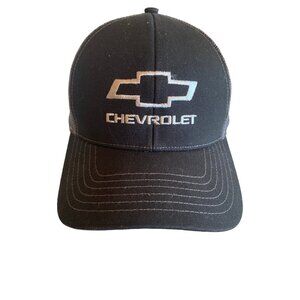 Chevrolet Black Trucker Hat With Mesh Back Snapback Adjustable Outdoor Cap MBW-6